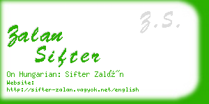 zalan sifter business card